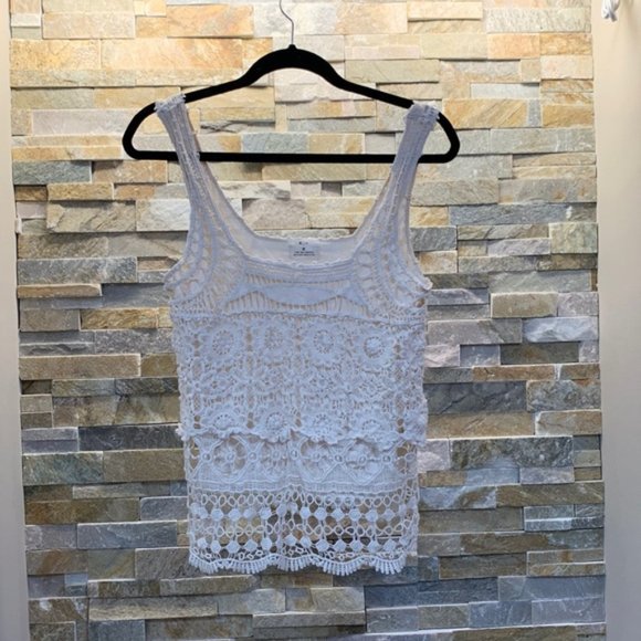 Pins & Needles Tops - Pins and needles, White mesh tank top
